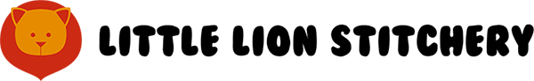 Little Lion Stitchery cross stitch logo