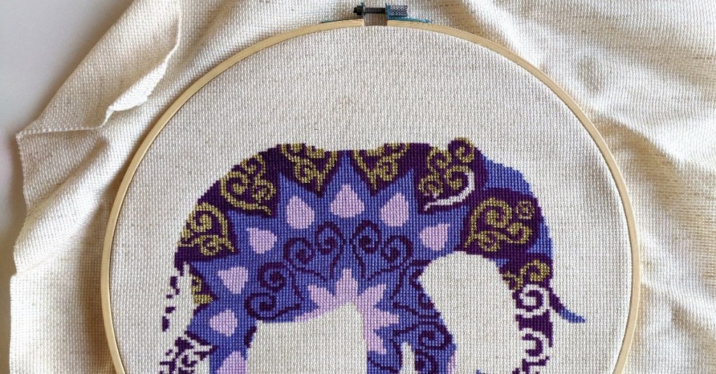 Cross stitching with an embroidery hoop