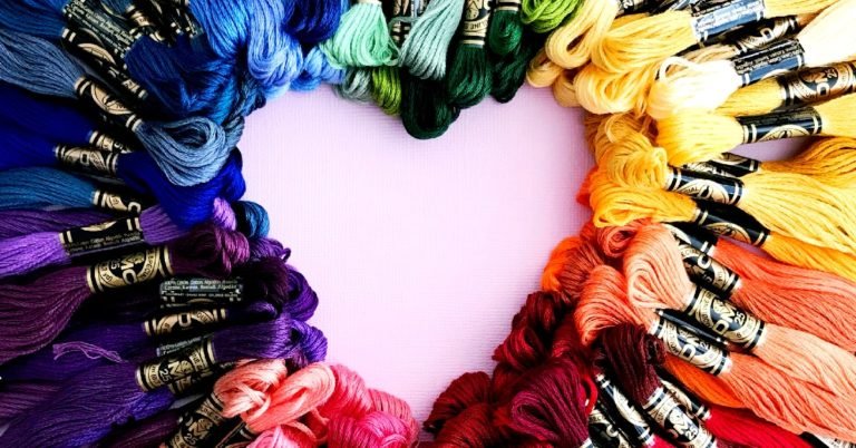 DMC embroidery floss rainbow