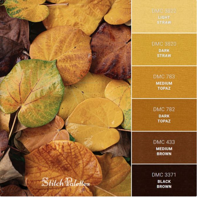 Stitch Palettes yellow, warm color palette.