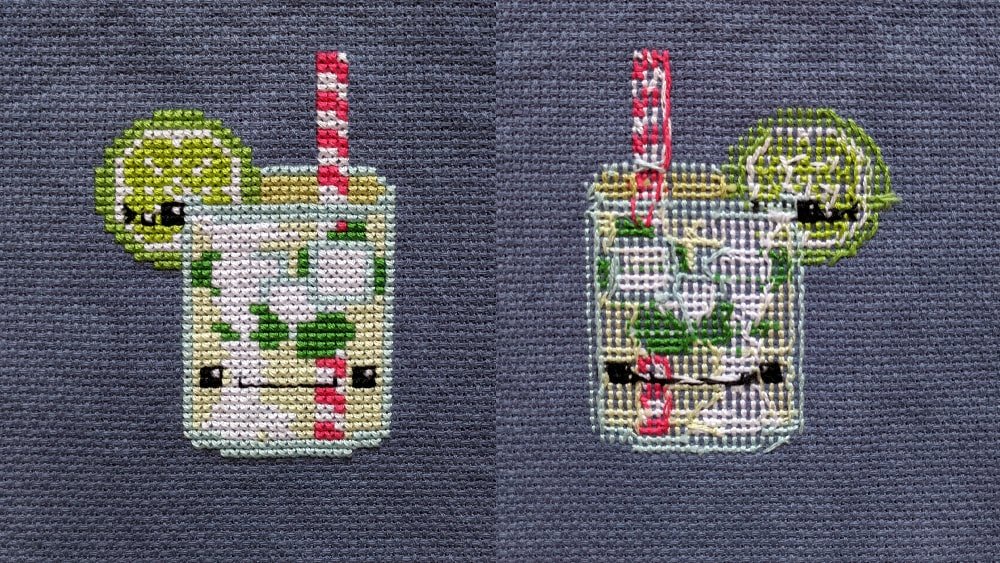 Back and front of Drinks All Around Mojito by The Frosted Pumpkin Stitchery